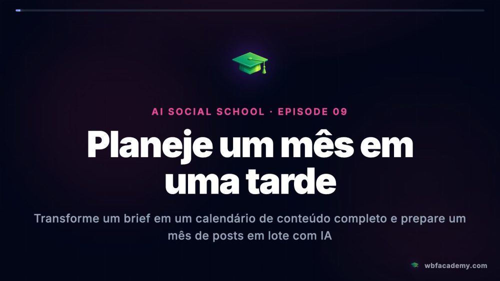 Planeje um mês em uma tarde