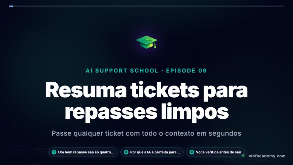 Resuma tickets para repasses limpos