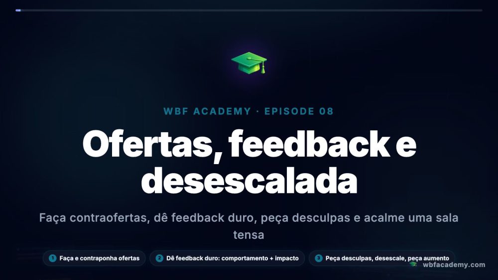 Ofertas, feedback e desescalada