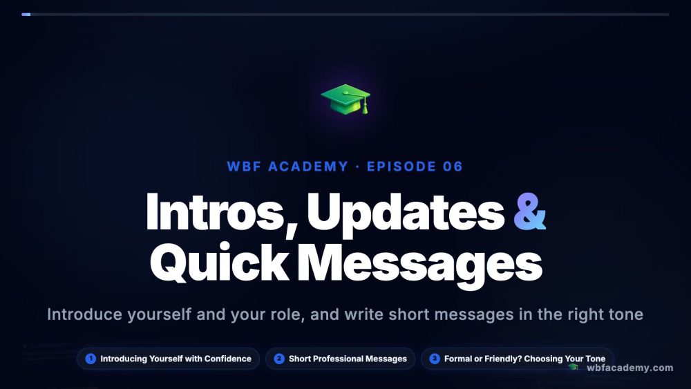 Intros, Updates & Quick Messages