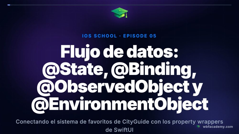 Flujo de datos: @State, @Binding, @ObservedObject y @EnvironmentObject