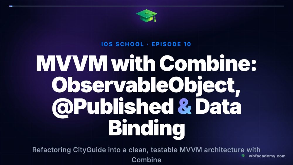 MVVM with Combine: ObservableObject, @Published & Data Binding