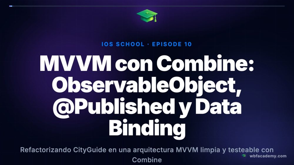 MVVM con Combine: ObservableObject, @Published y Data Binding