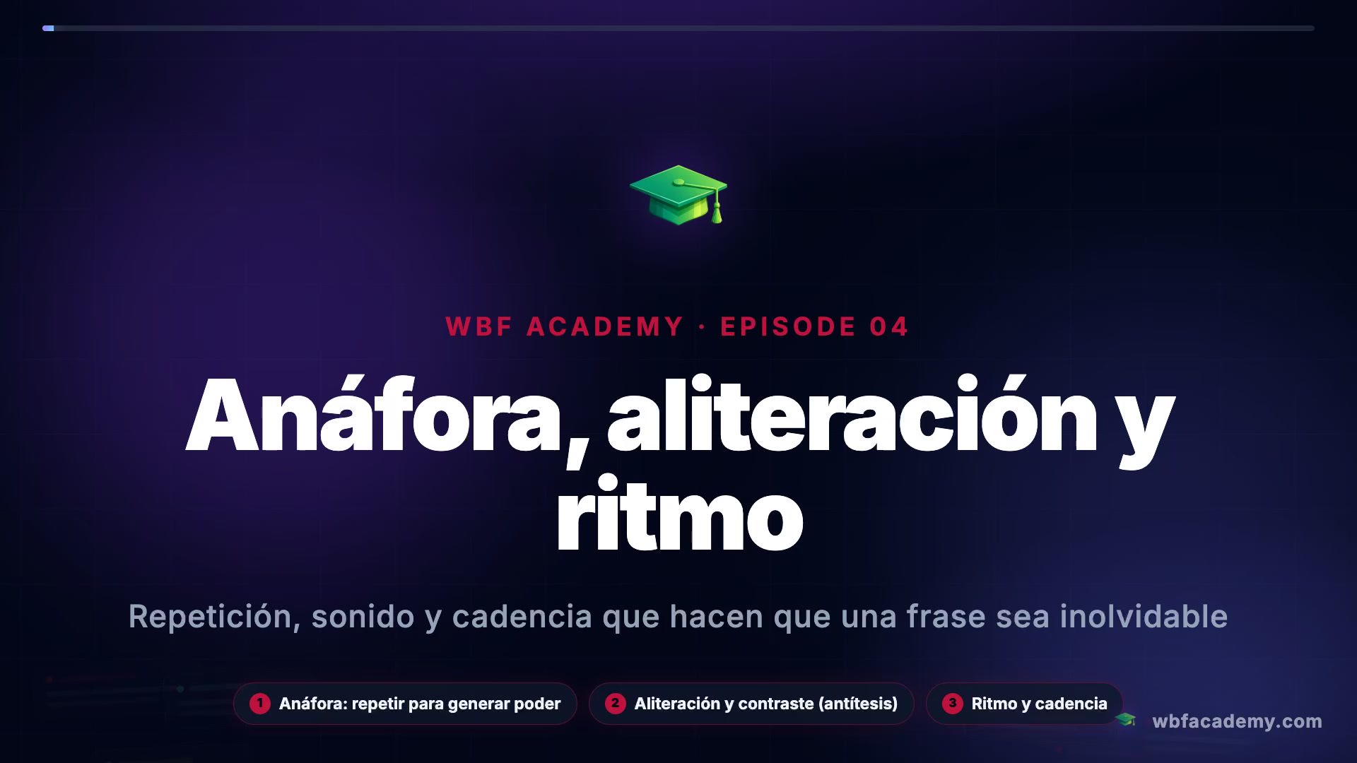 Anáfora, aliteración y ritmo