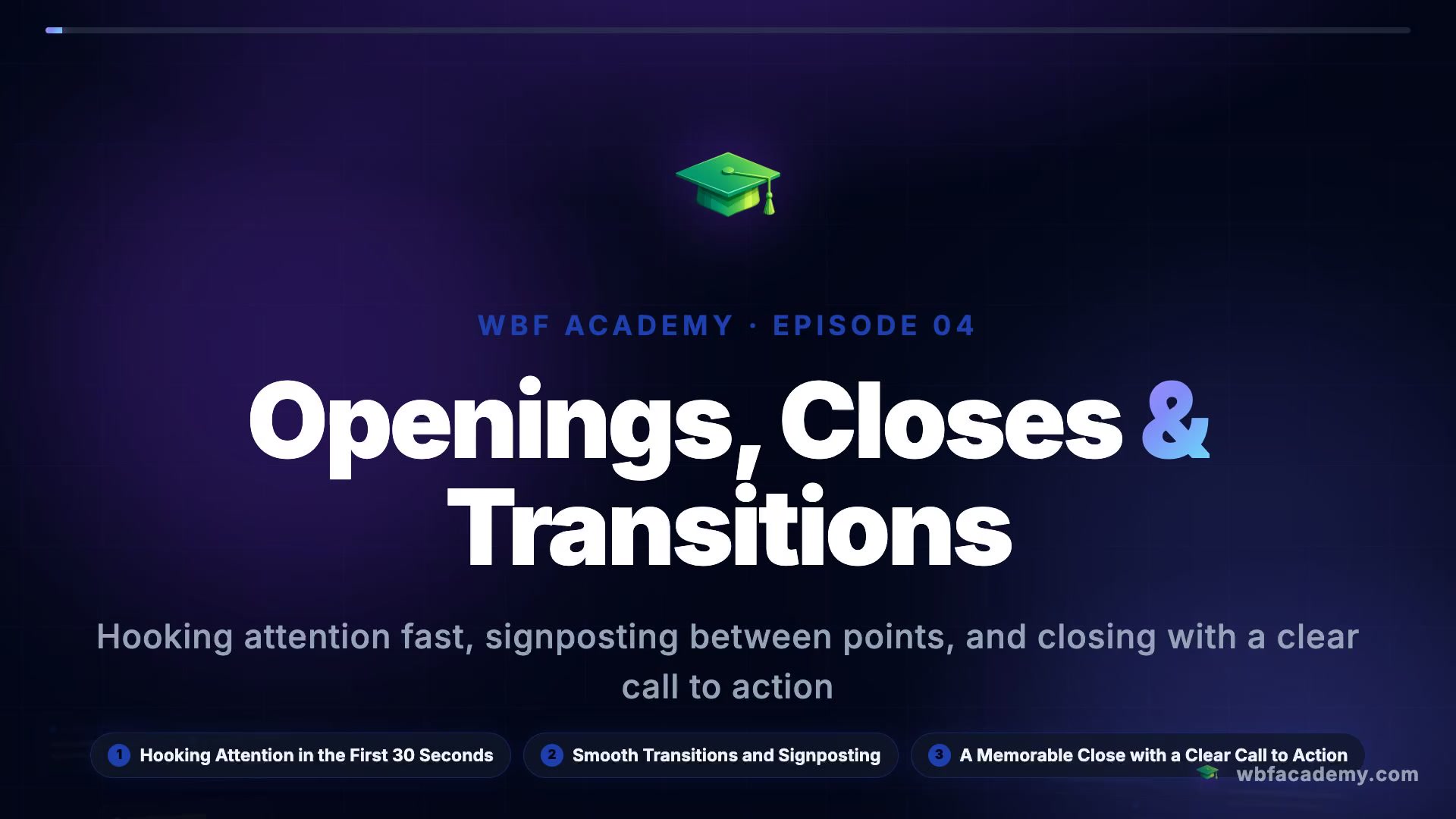 Openings, Closes & Transitions