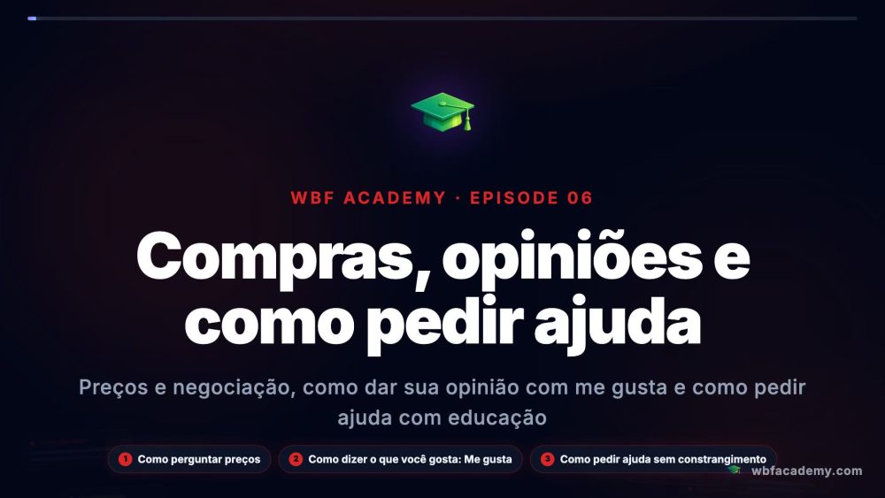 Compras, opiniões e como pedir ajuda
