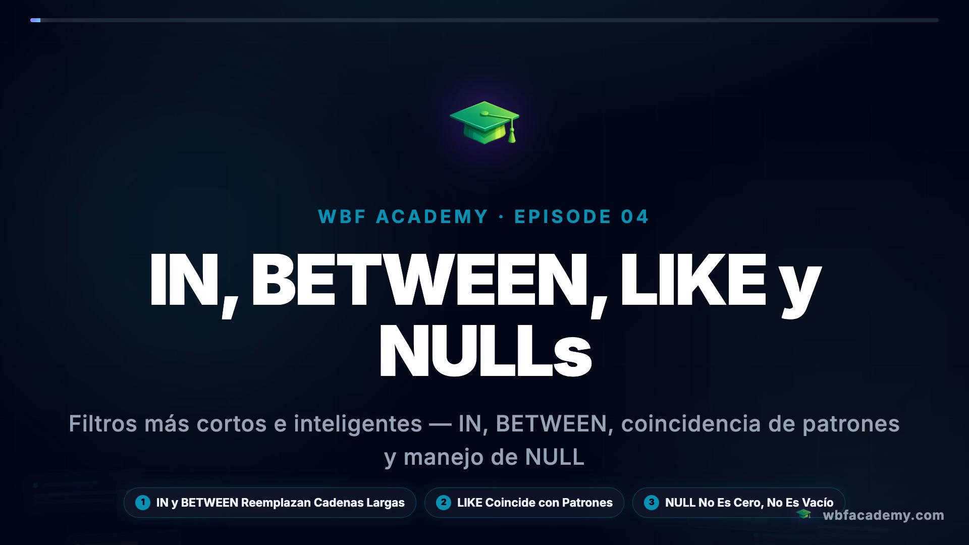 IN, BETWEEN, LIKE y NULLs