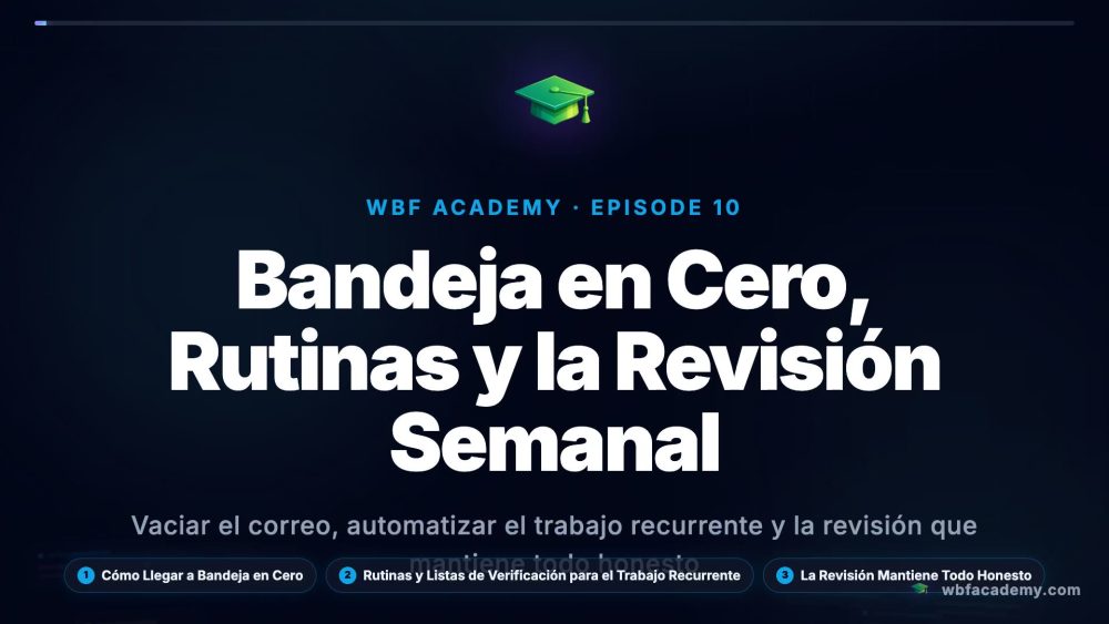 Bandeja en Cero, Rutinas y la Revisión Semanal